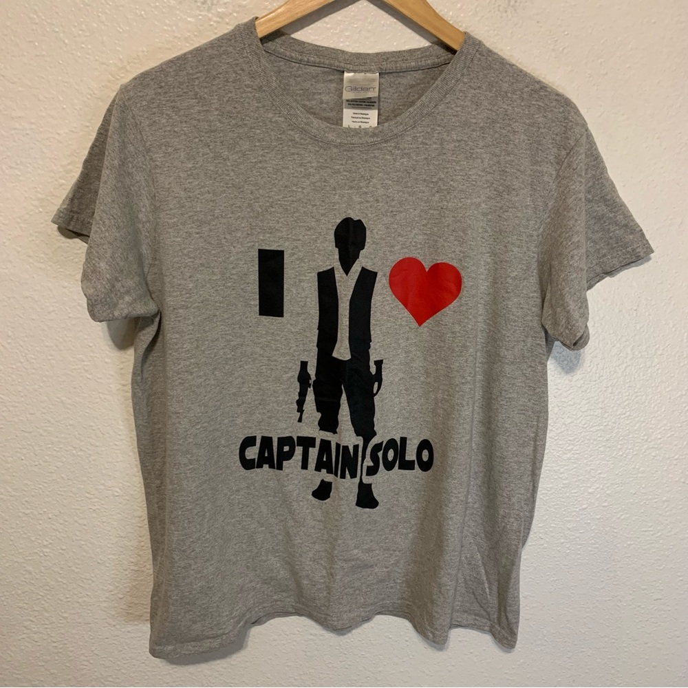 Gildan Ultra Cotton “I love Captain Solo” Graphic tee t-shirt Women’s Large